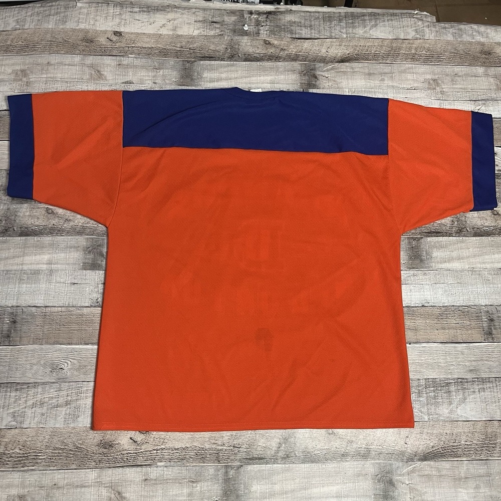 Broncos Jersey Size Large Orange Blue Vintage NFL On Fox Football - Picture 2 of 11